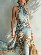 DANIELA | Vestido Elegante con Estampado Leopardo