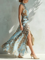 DANIELA | Vestido Elegante con Estampado Leopardo