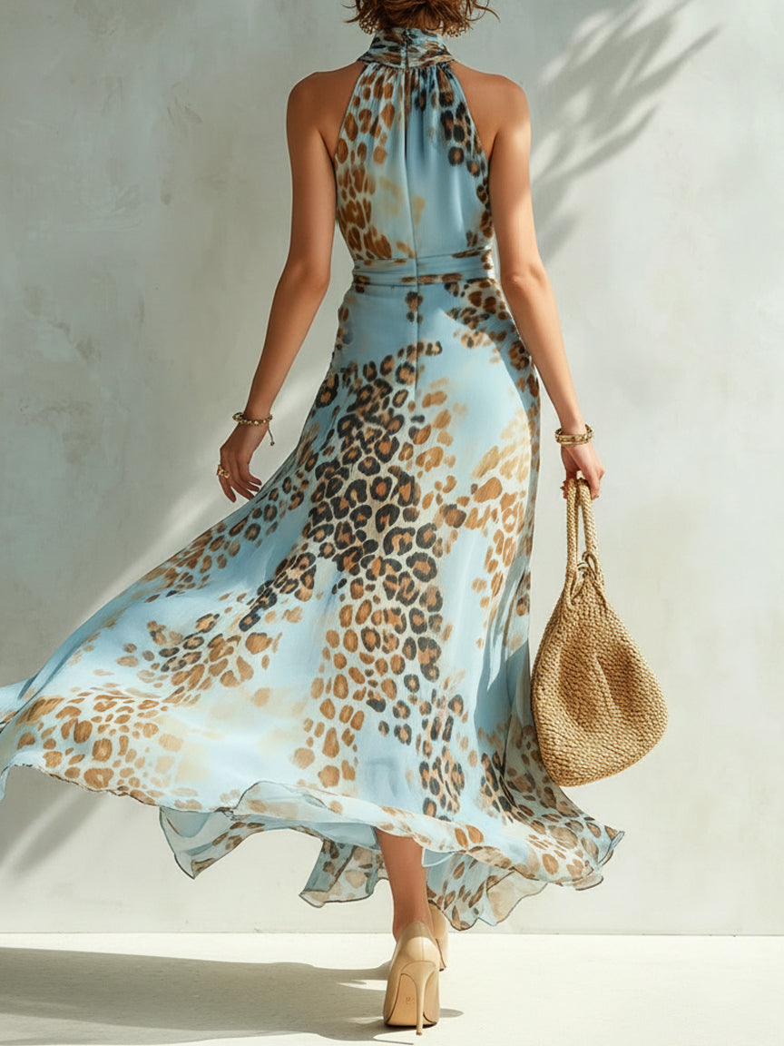 DANIELA | Vestido Elegante con Estampado Leopardo