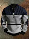VICTOR | Jersey de punto para hombre con cuello de media cremallera