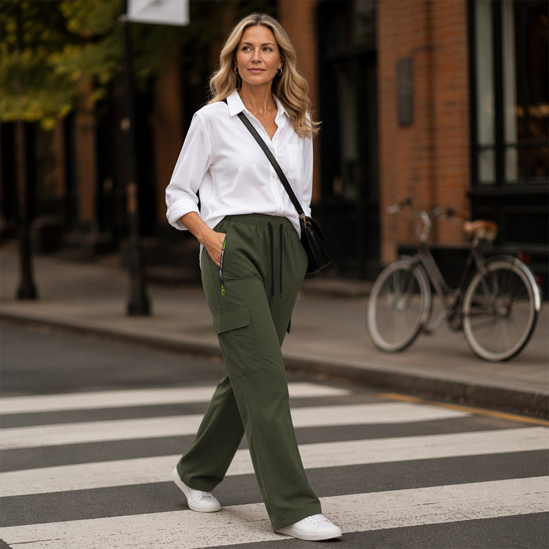 CLAUDIA | Pantalones cargo vintage para mujer con bolsillos