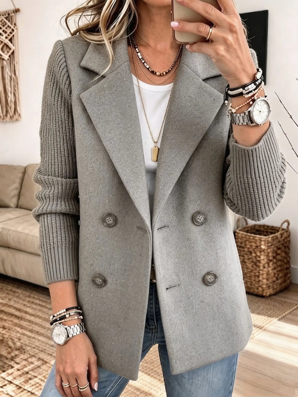 PILAR | Blazer Elegante con Mangas de Punto