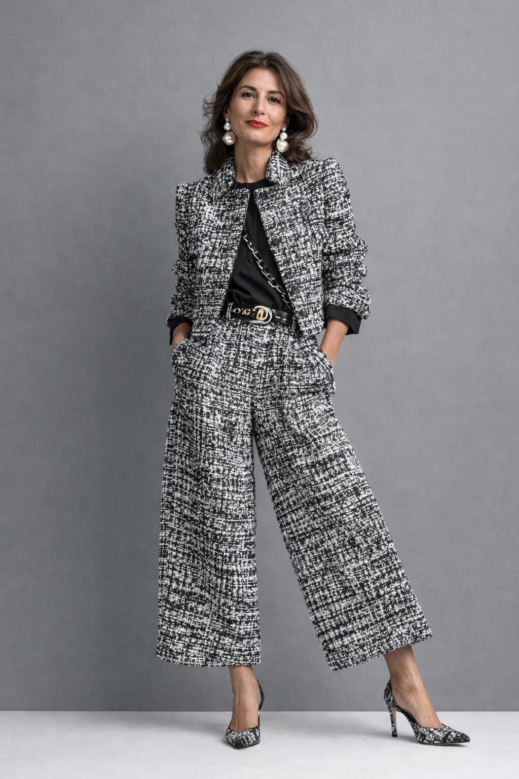BERTA | Conjunto Elegante de Tweed de Dos Piezas