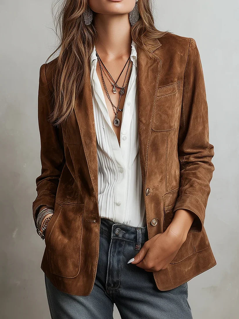 VICTORIA | Blazer Vintage con Costuras a Contraste