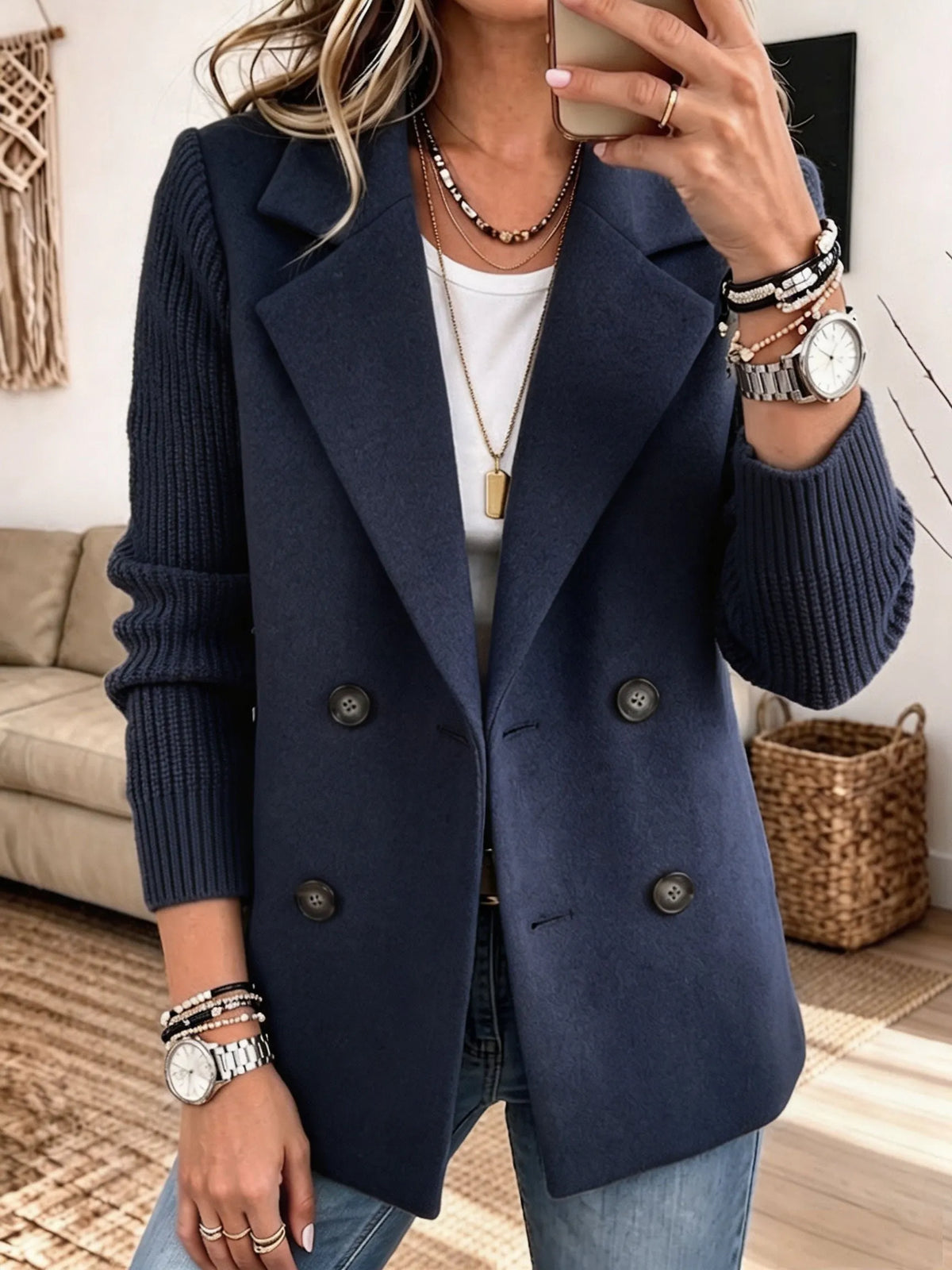 PILAR | Blazer Elegante con Mangas de Punto