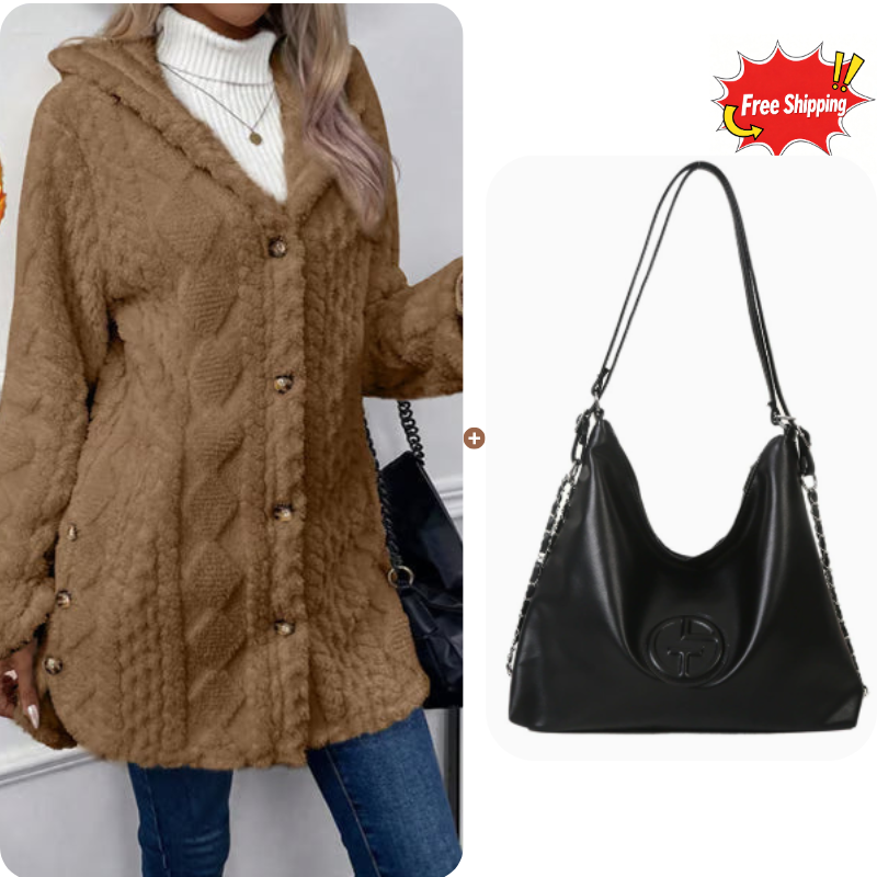 MATILDE | Chaqueta Cálida con Capucha y Botones