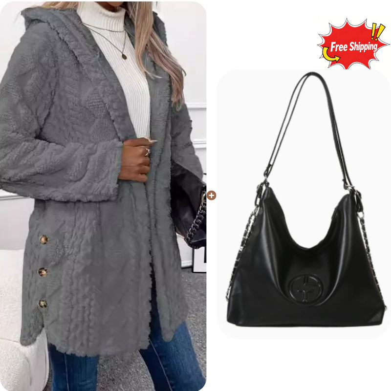 MATILDE | Chaqueta Cálida con Capucha y Botones
