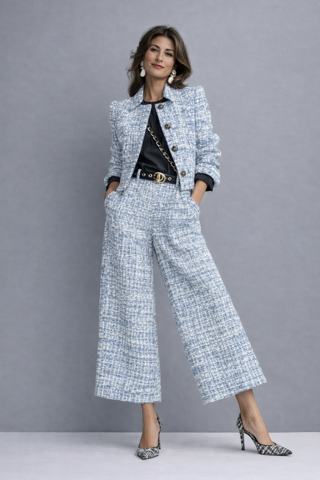 BERTA | Conjunto Elegante de Tweed de Dos Piezas