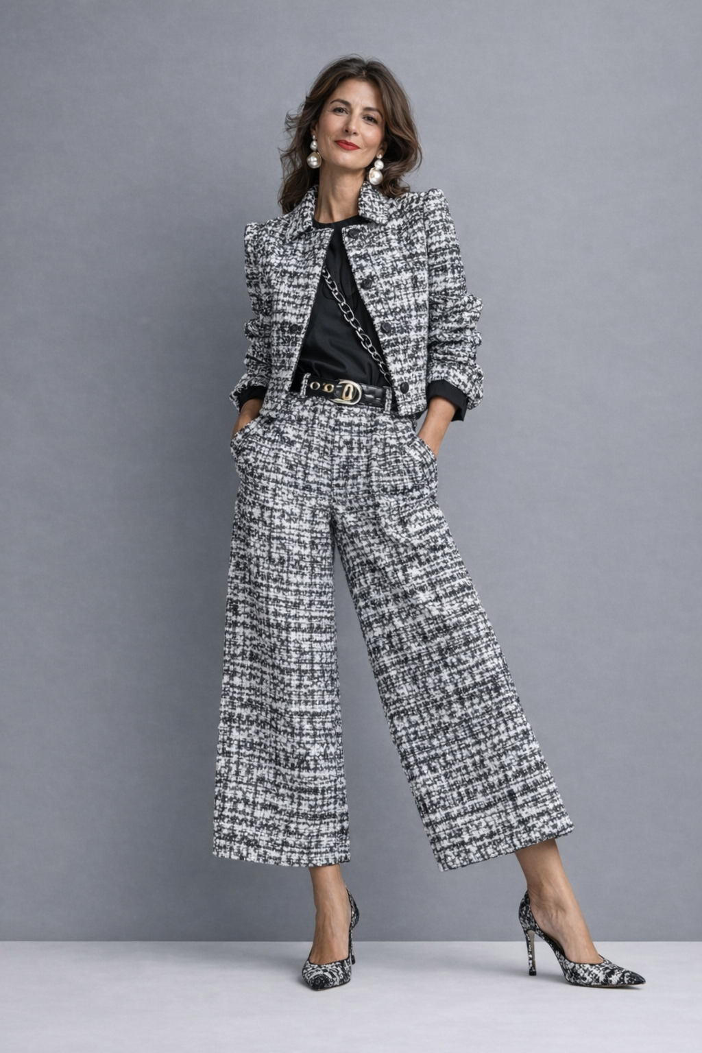 BERTA | Conjunto Elegante de Tweed de Dos Piezas