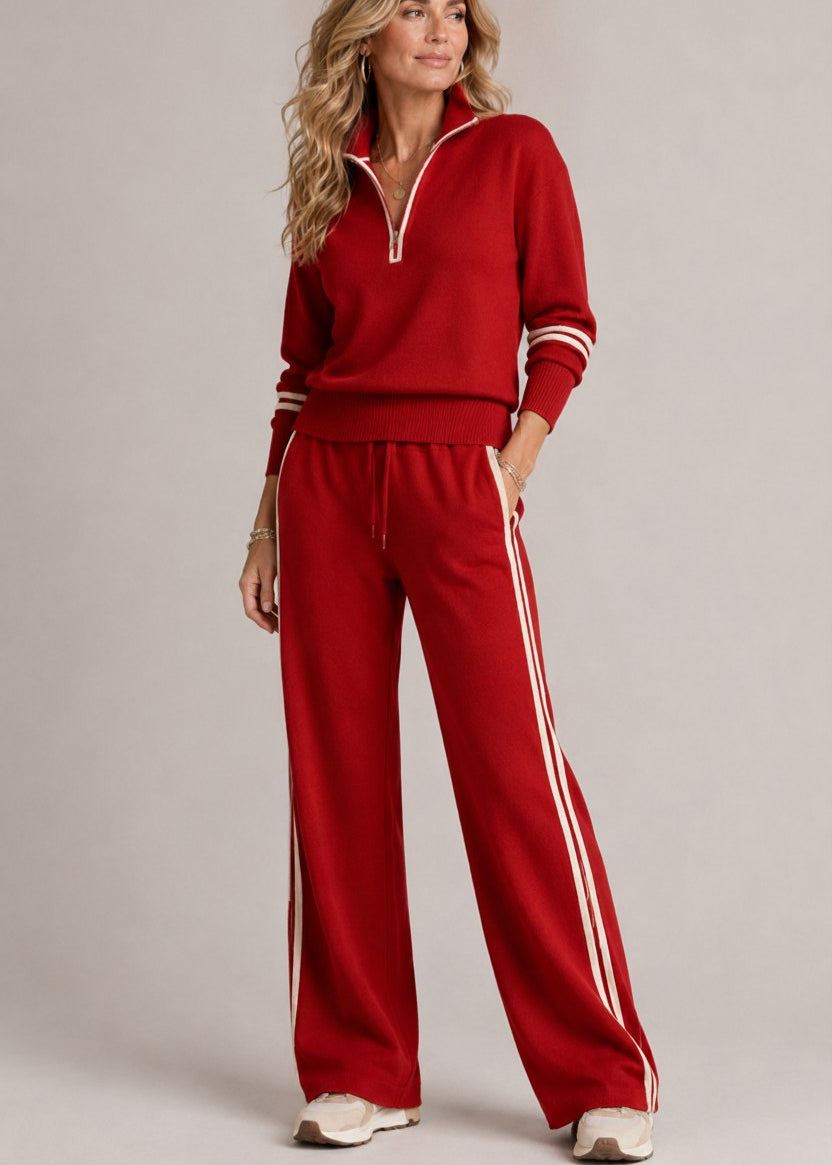 VIOLETA | Jersey con media cremallera y pantalones, talla grande