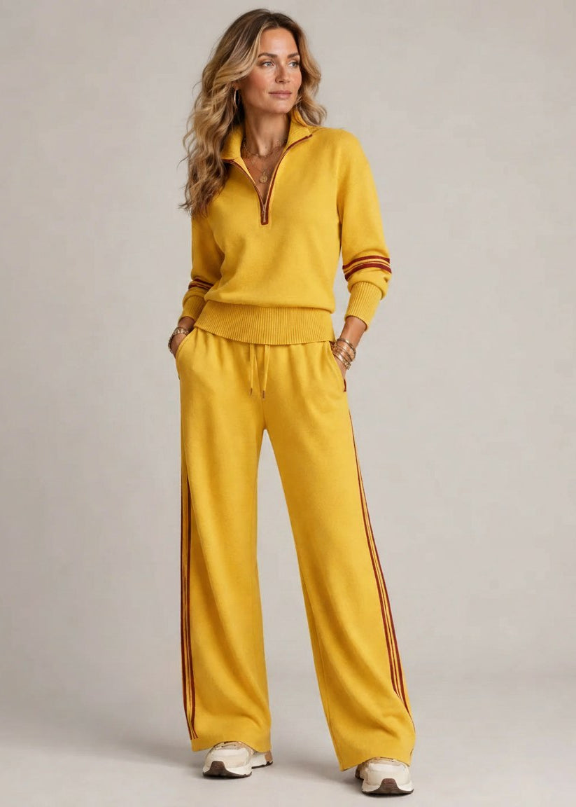 VIOLETA | Jersey con media cremallera y pantalones, talla grande