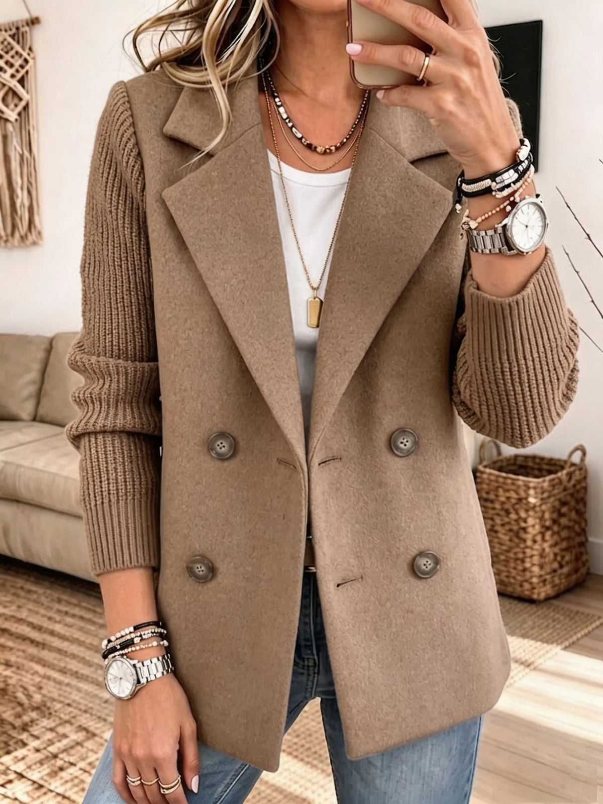 PILAR | Blazer Elegante con Mangas de Punto