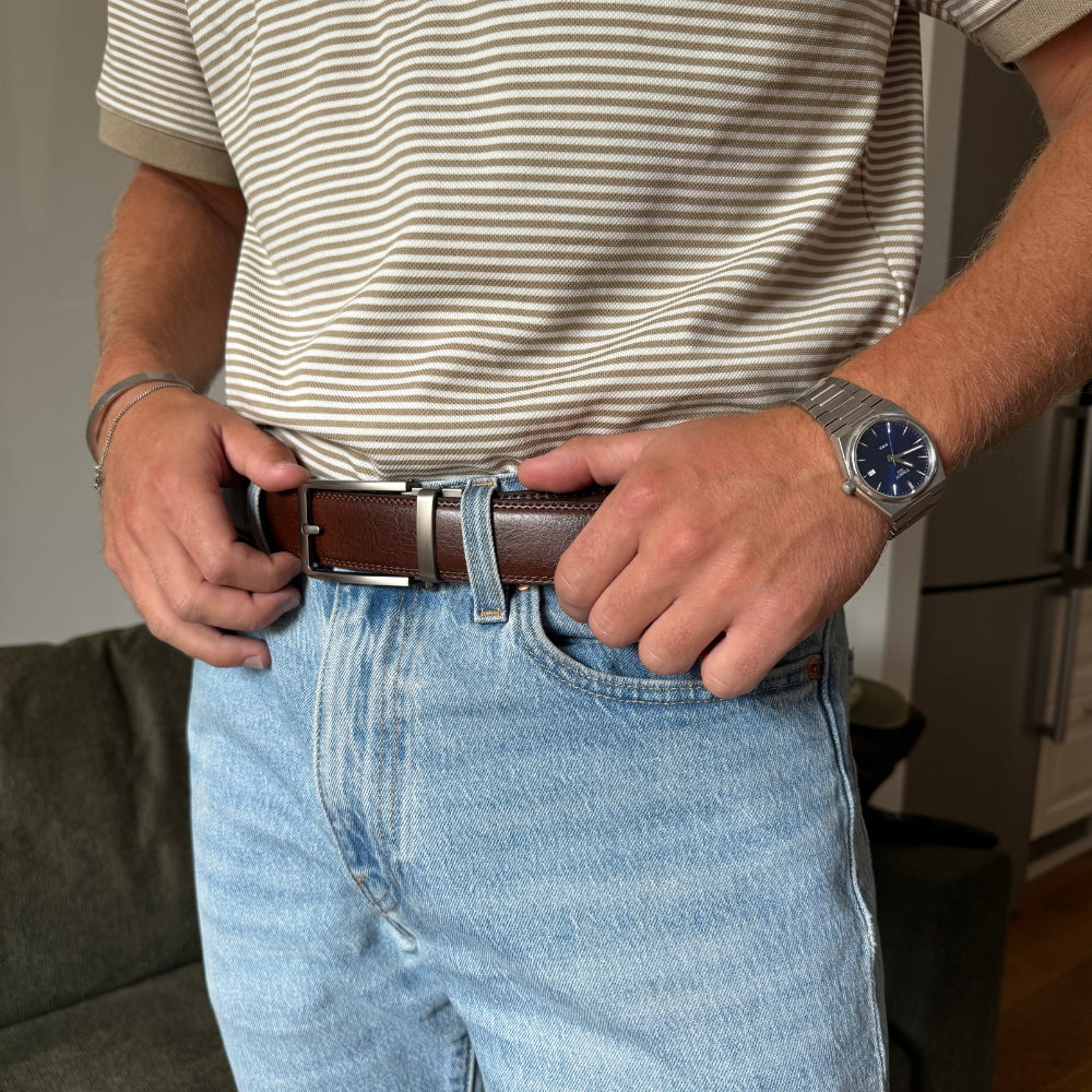 CARLOS | Cinturón de Piel con Hebilla Automática de Ajuste Preciso