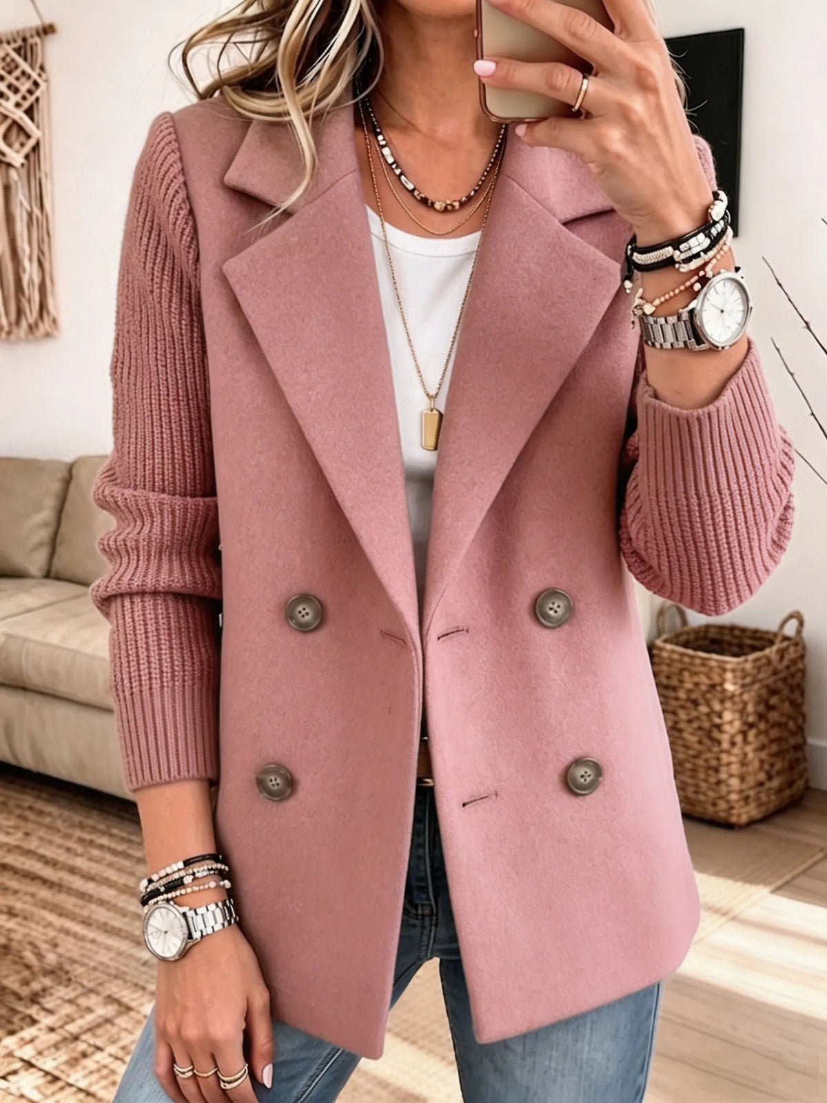 PILAR | Blazer Elegante con Mangas de Punto