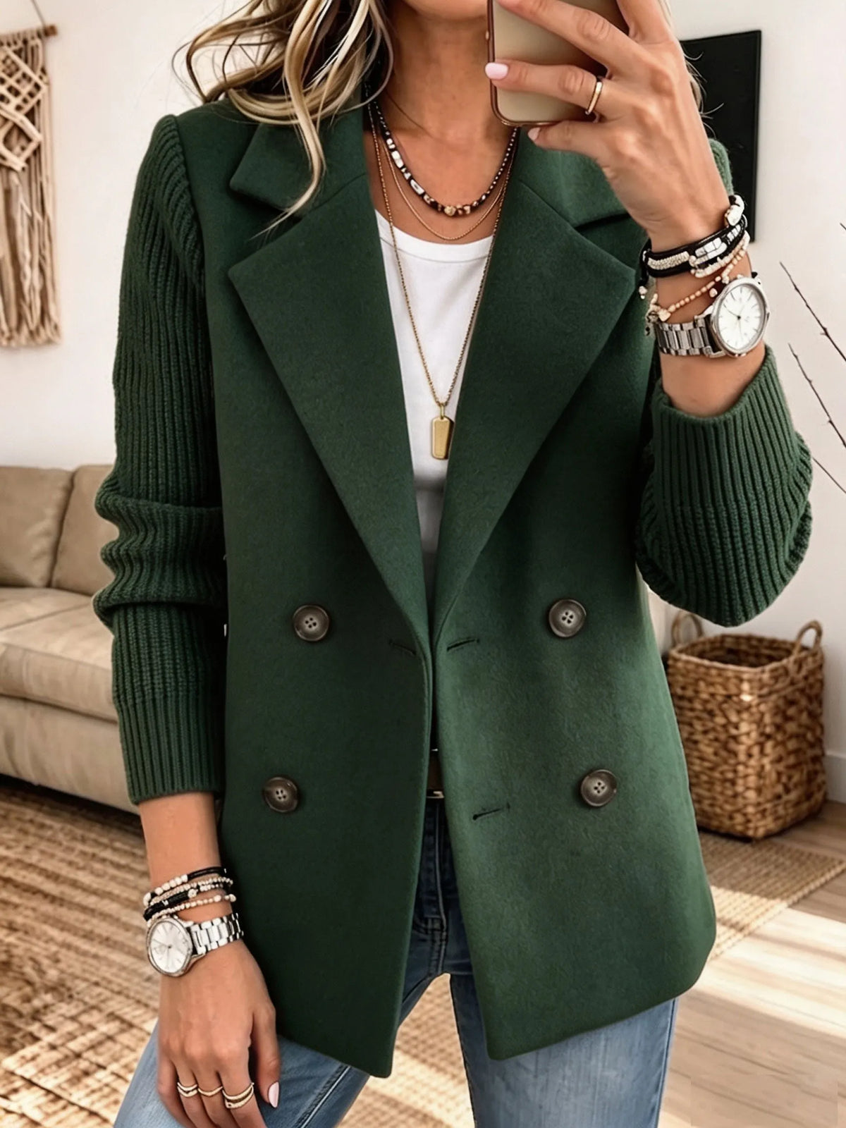 PILAR | Blazer Elegante con Mangas de Punto